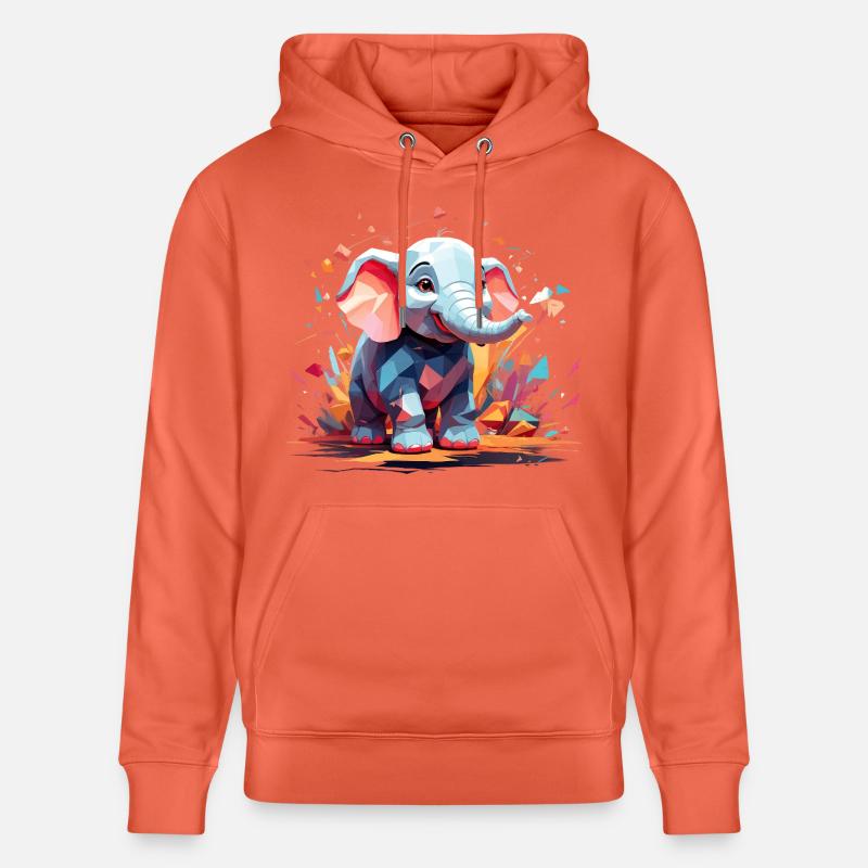 Explosion de couleur d’éléphant - Sweat à capuche bio CRUISER Stanley/Stella Unisexe - rouge clair