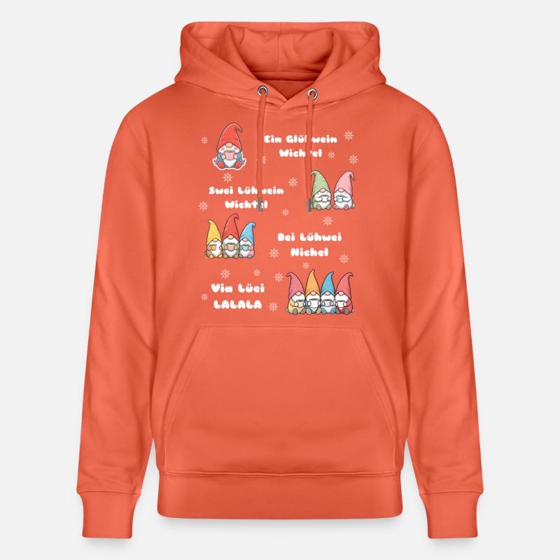Gnome de Noël Vin chaud - Sweat à capuche bio CRUISER Stanley/Stella Unisexe - rouge clair