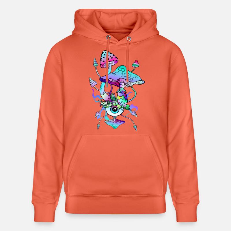 Psytrance Champignons Psychédéliques - Sweat à capuche bio CRUISER Stanley/Stella Unisexe - rouge clair