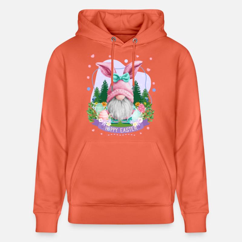 Hoppy Gnome Easter - Easter Gift Idea - Stanley/Stella Unisex Bio-Hoodie CRUISER  - Hellrot