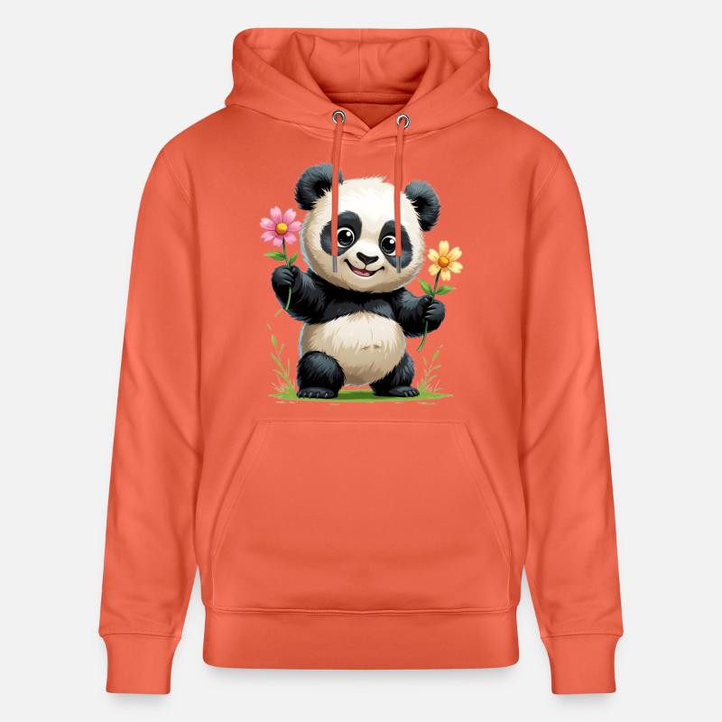 Salutation fleur de panda - Sweat à capuche bio CRUISER Stanley/Stella Unisexe - rouge clair