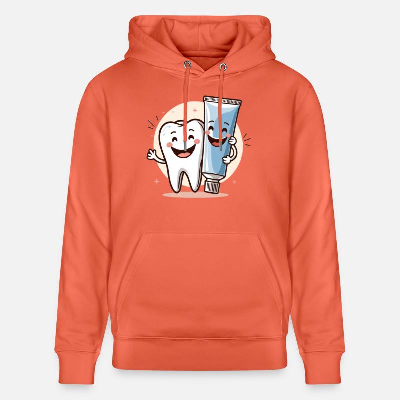 Dent souriante avec du dentifrice - Sweat à capuche bio CRUISER Stanley/Stella Unisexe - rouge clair