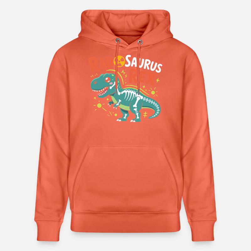 RadSaurus Rex Neon Dino - Sweat à capuche bio CRUISER Stanley/Stella Unisexe - rouge clair