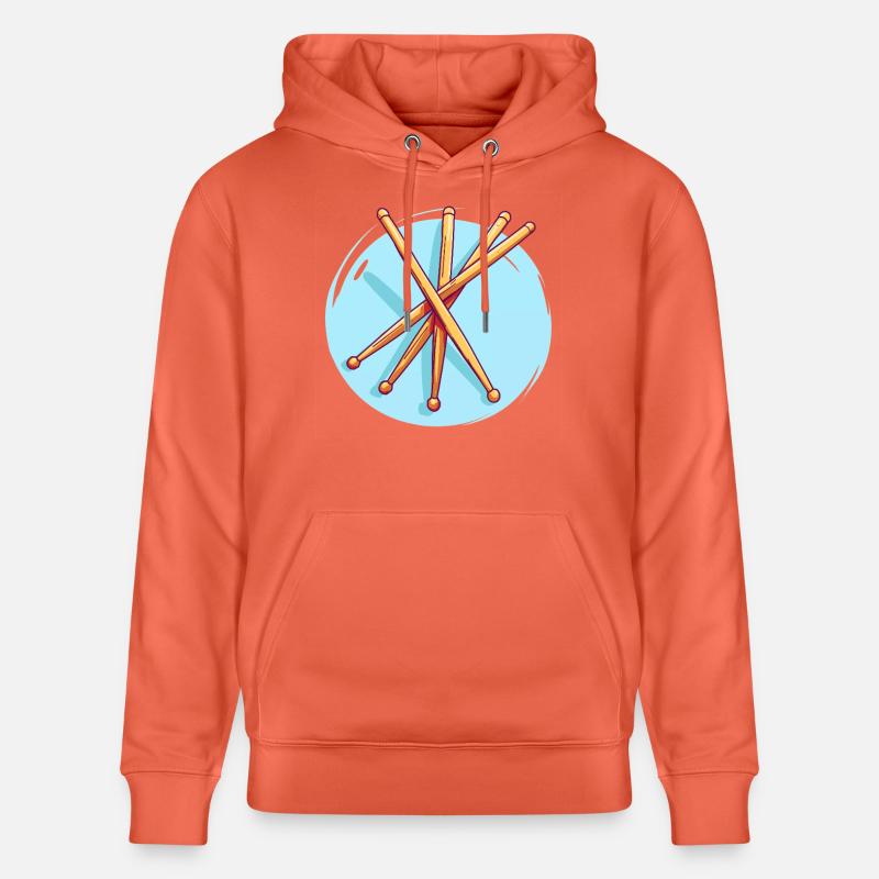 Dessin de baguettes de batterie - Sweat à capuche bio CRUISER Stanley/Stella Unisexe - rouge clair