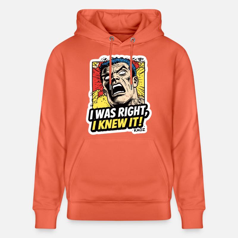 J’avais raison, je le savais, comique - Sweat à capuche bio CRUISER Stanley/Stella Unisexe - rouge clair