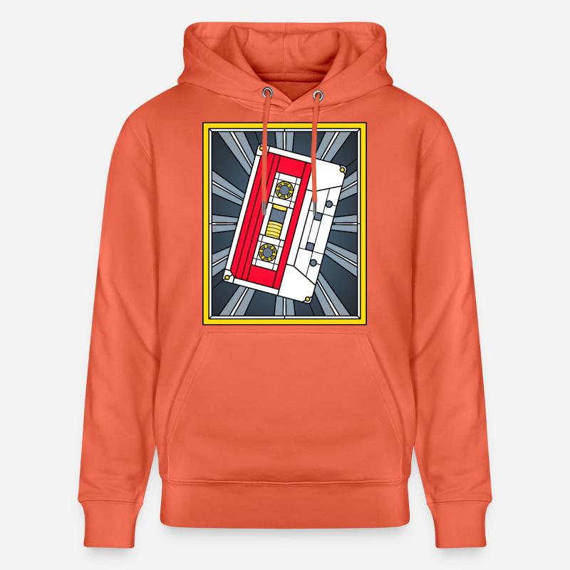 Illustration de cassette en vitrail - Sweat à capuche bio CRUISER Stanley/Stella Unisexe - rouge clair