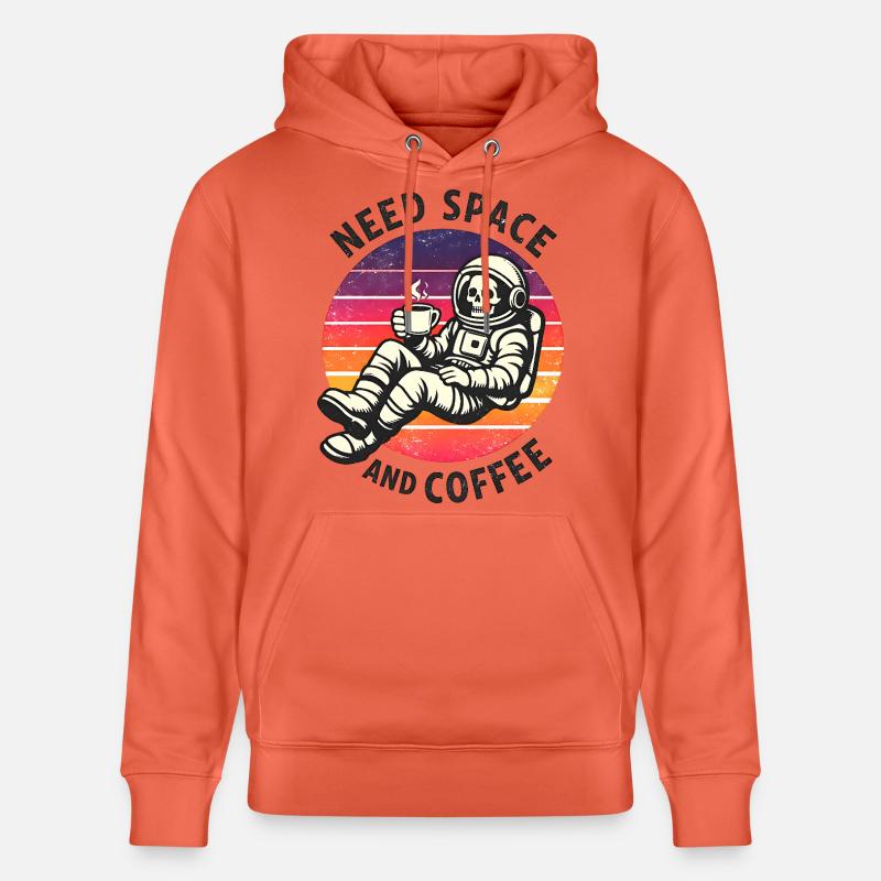 Astronaute squelette spatial et café - Sweat à capuche bio CRUISER Stanley/Stella Unisexe - rouge clair