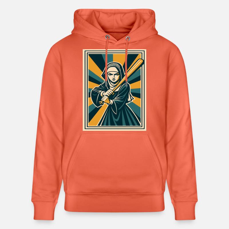 Nonne avec une batte de baseball - Sweat à capuche bio CRUISER Stanley/Stella Unisexe - rouge clair