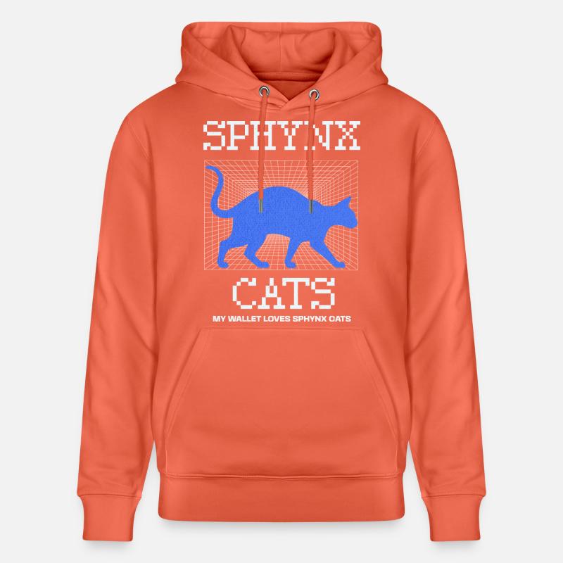 Chat Sphynx sans poils drôle - Sweat à capuche bio CRUISER Stanley/Stella Unisexe - rouge clair