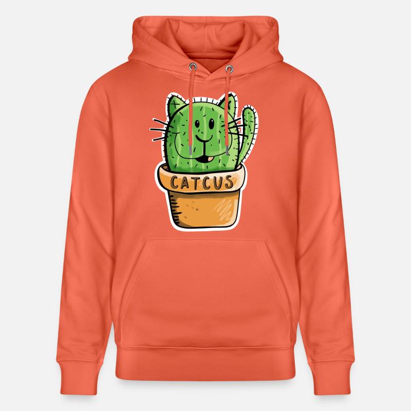 Catcus Cactus Cat - Chats - Cacti bande dessinée -Fun - Sweat à capuche bio CRUISER Stanley/Stella Unisexe - rouge clair