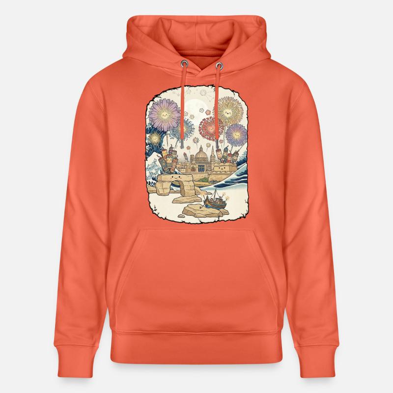 Malte Pyro Pyro Fireworks Kawaii - Sweat à capuche bio CRUISER Stanley/Stella Unisexe - rouge clair