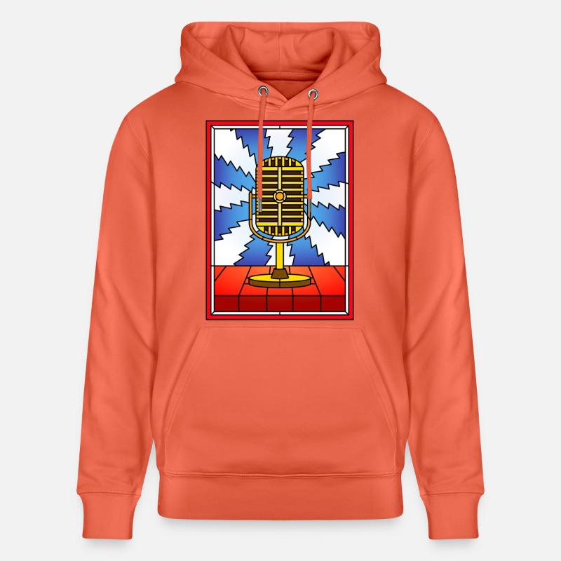 Conception rétro de vitrail micro - Sweat à capuche bio CRUISER Stanley/Stella Unisexe - rouge clair