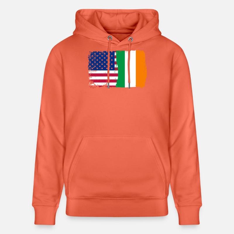 Fusion de drapeaux : étoiles et trèfle - Sweat à capuche bio CRUISER Stanley/Stella Unisexe - rouge clair
