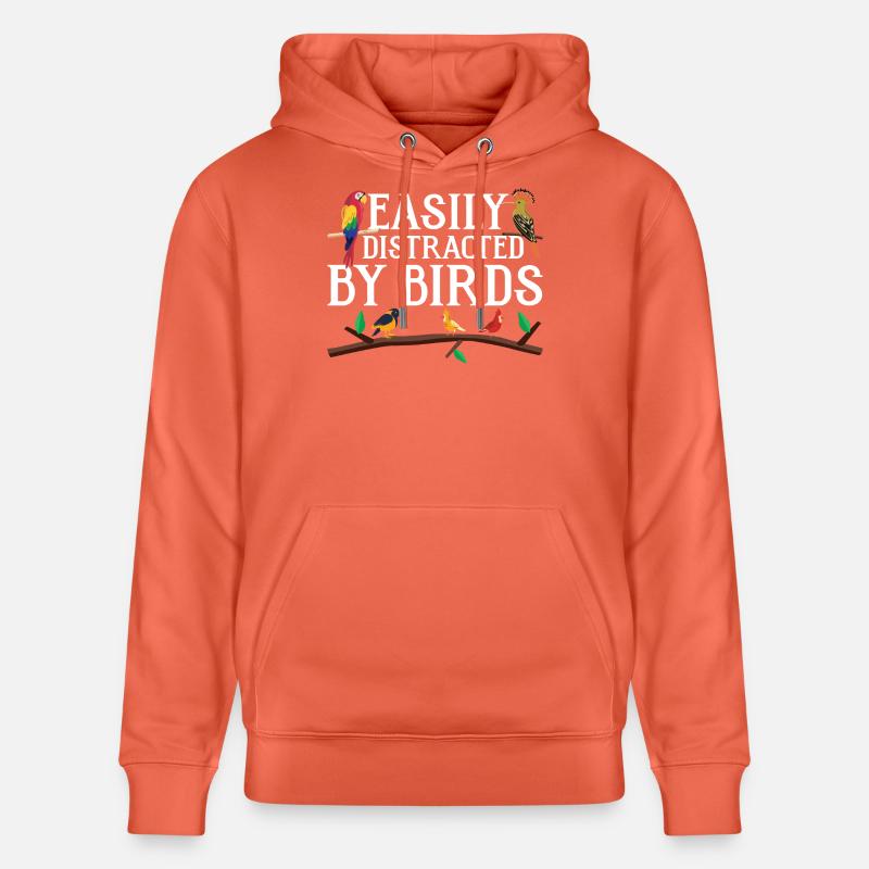 Facilement distrait par les oiseaux - Sweat à capuche bio CRUISER Stanley/Stella Unisexe - rouge clair