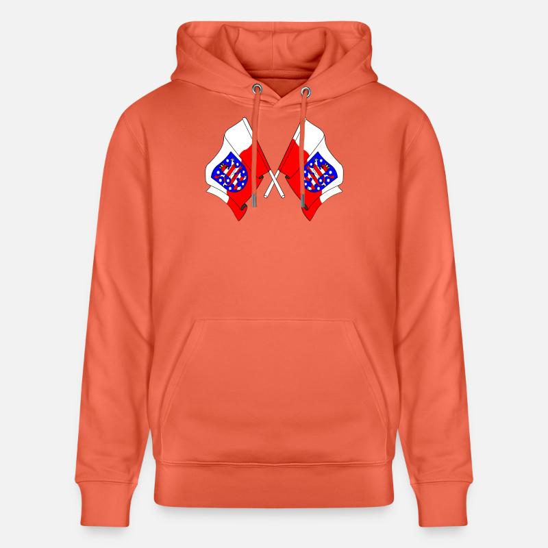 Deux drapeaux traversent la Thuringe - Sweat à capuche bio CRUISER Stanley/Stella Unisexe - rouge clair