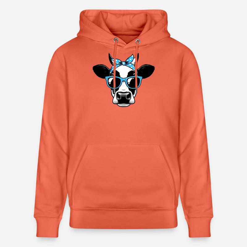 Vache avec lunettes de soleil - Sweat à capuche bio CRUISER Stanley/Stella Unisexe - rouge clair