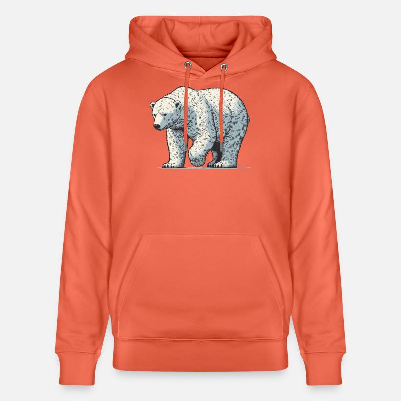 Ours blanc - Sweat à capuche bio CRUISER Stanley/Stella Unisexe - rouge clair