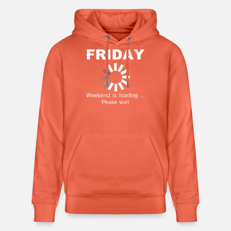 Friday Weekend Loading Spruch - Stanley/Stella Unisex Bio-Hoodie CRUISER - Hellrot