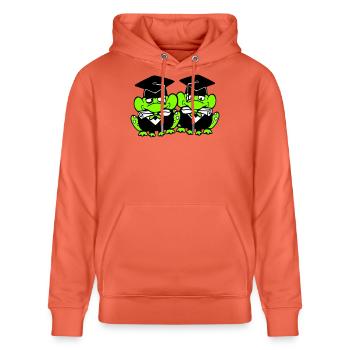 2 Frogs Graduated from High School College - Stanley/Stella CRUISER Unisex Organic Hoodie - light red - Front - Alina (178cm) & Michal (187cm)