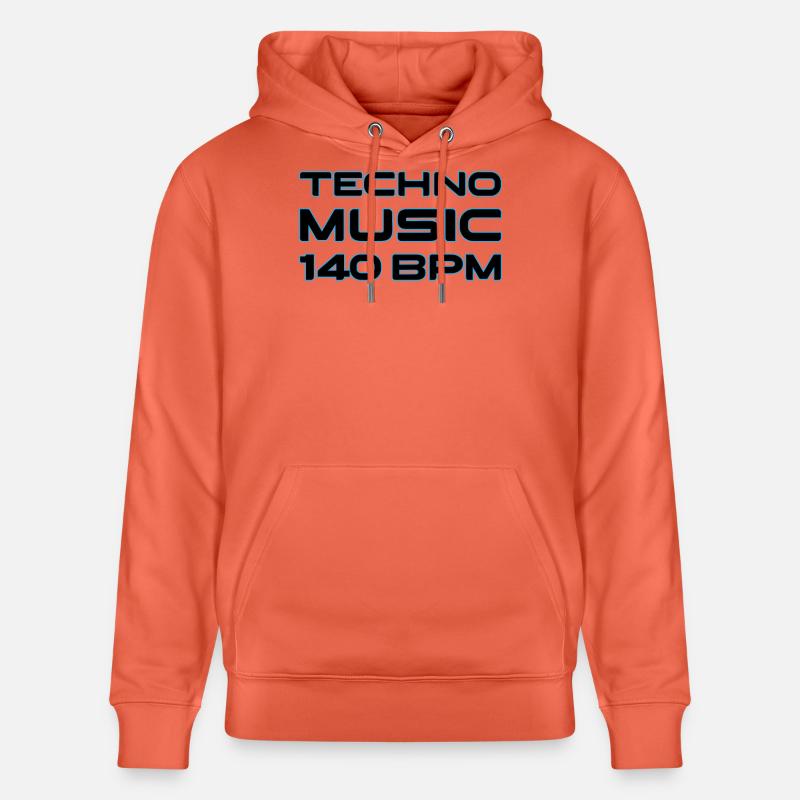 Techno Neon 140 BPM - Sweat à capuche bio CRUISER Stanley/Stella Unisexe - rouge clair