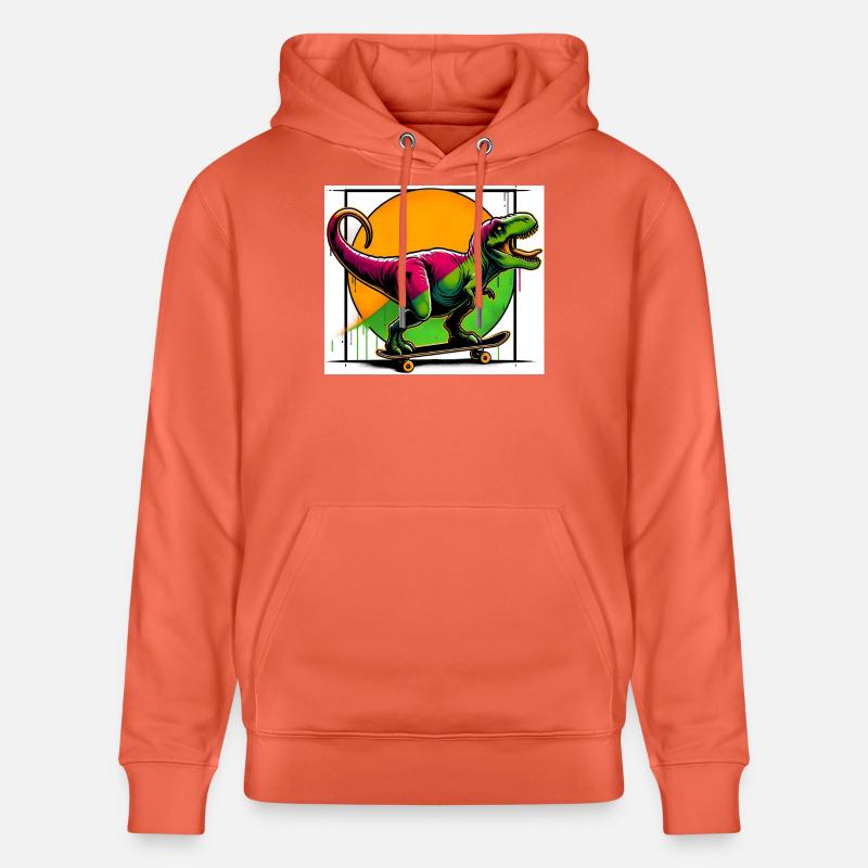 Dinosaure sur Skateboard - Sweat à capuche bio CRUISER Stanley/Stella Unisexe - rouge clair