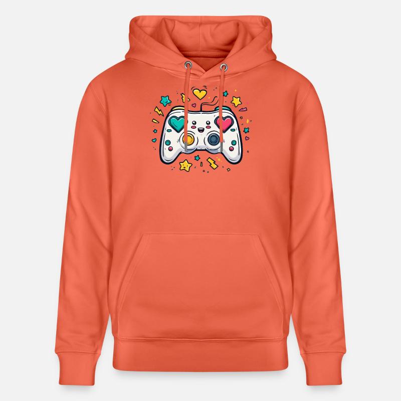 Conception de jeu Heart Controller Neon - Sweat à capuche bio CRUISER Stanley/Stella Unisexe - rouge clair