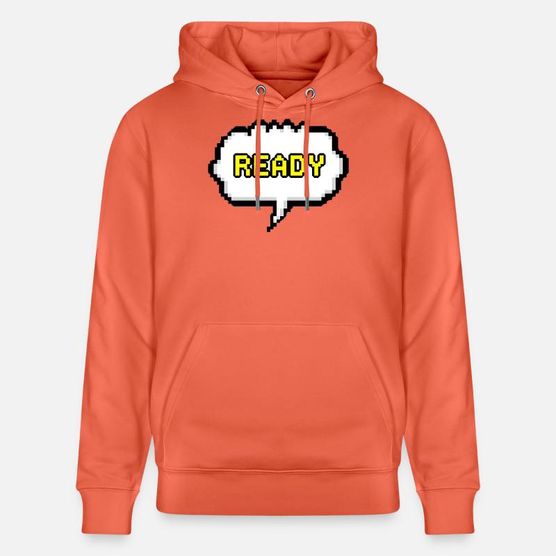 Bulle de dialogue Pixel Ready - Sweat à capuche bio CRUISER Stanley/Stella Unisexe - rouge clair