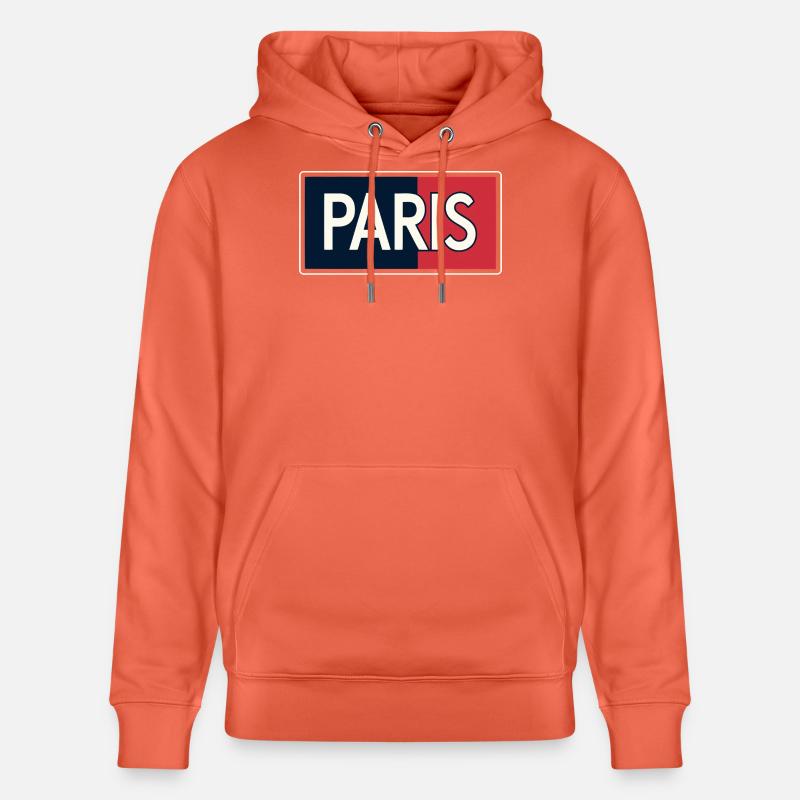 Paris blocs bleu et rouge - Sweat à capuche bio CRUISER Stanley/Stella Unisexe - rouge clair