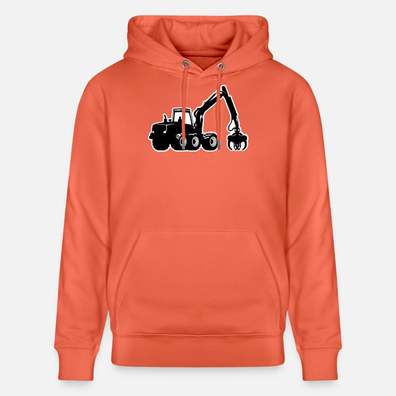 Silhouette de moissonneuse - Sweat à capuche bio CRUISER Stanley/Stella Unisexe - rouge clair