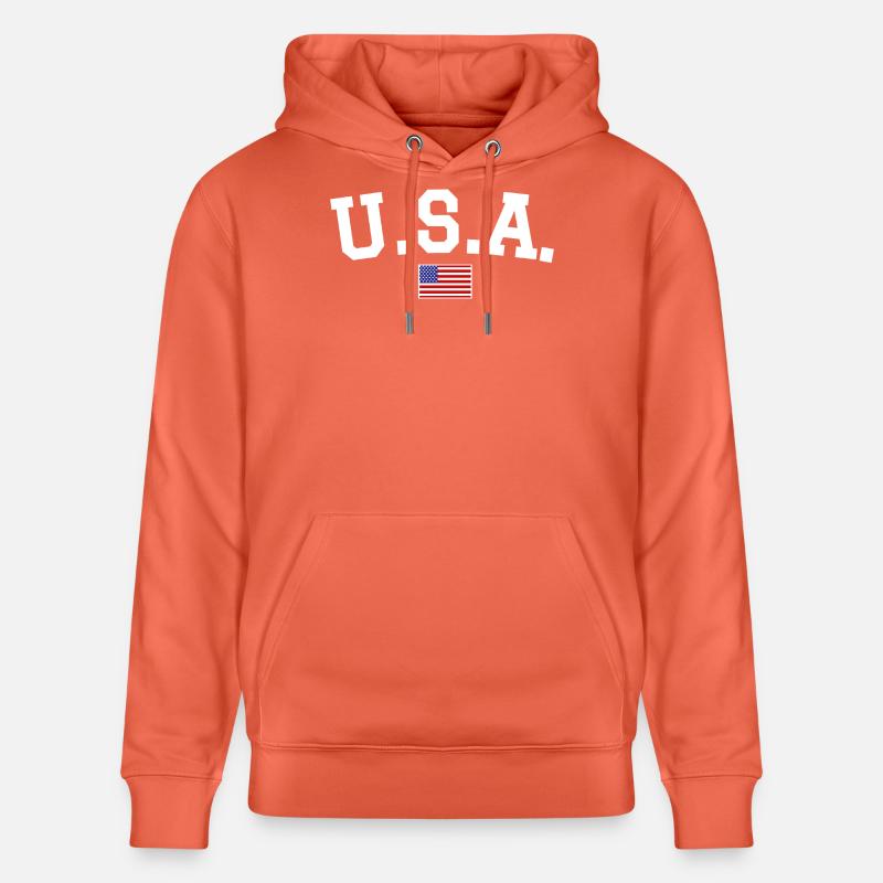 Drapeau américain Blanc - Sweat à capuche bio CRUISER Stanley/Stella Unisexe - rouge clair