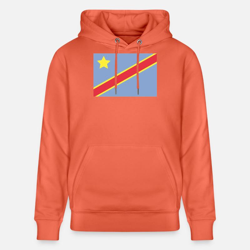 Drapeau du Congo - Sweat à capuche bio CRUISER Stanley/Stella Unisexe - rouge clair