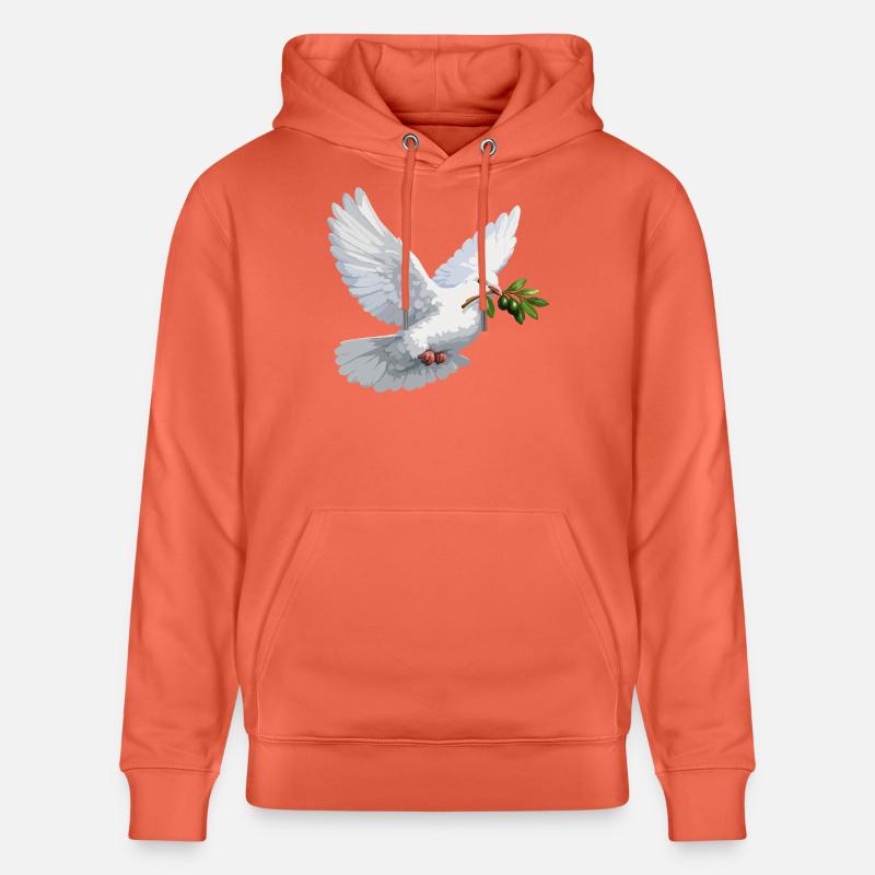 Colombe à la branche d’olivier - Sweat à capuche bio CRUISER Stanley/Stella Unisexe - rouge clair