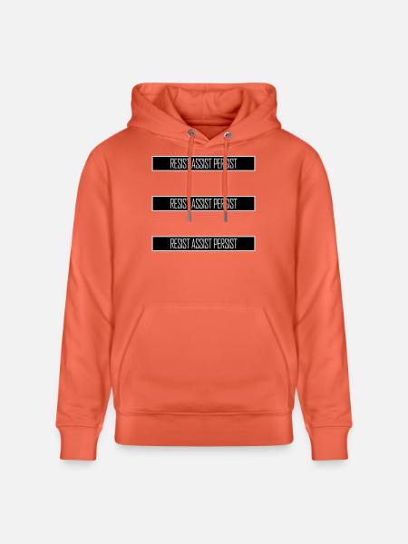 Resist Assist Persist Activism Motivation Logo - Stanley/Stella CRUISER Unisex Organic Hoodie - light red