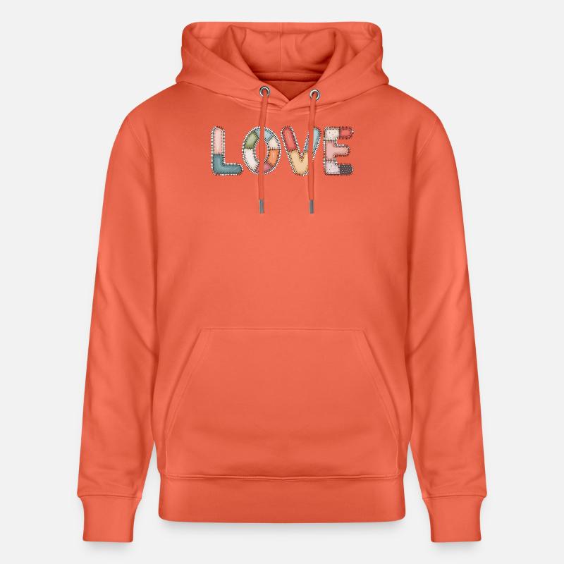 Love Patchwork Nähen Handarbeit Design - Stanley/Stella Unisex Bio-Hoodie CRUISER - Hellrot