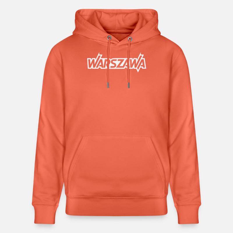 Lettres majusculées Varsovie - Varsovie - Sweat à capuche bio CRUISER Stanley/Stella Unisexe - rouge clair