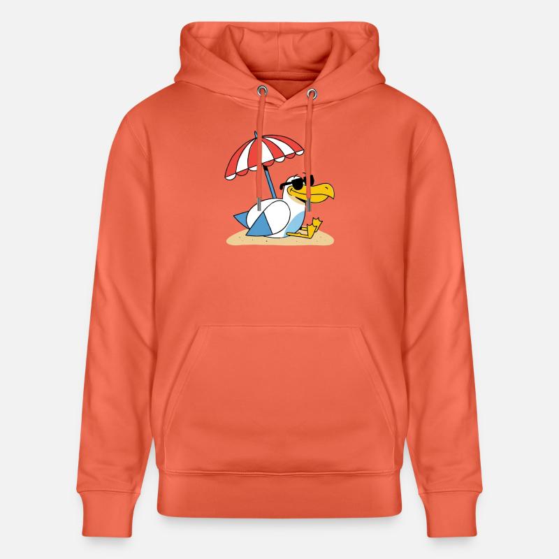 Mouette de plage ensoleillée avec parapluie - Sweat à capuche bio CRUISER Stanley/Stella Unisexe - rouge clair