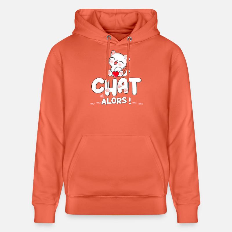 Chat mignon avec cœur et fleurs - Sweat à capuche bio CRUISER Stanley/Stella Unisexe - rouge clair