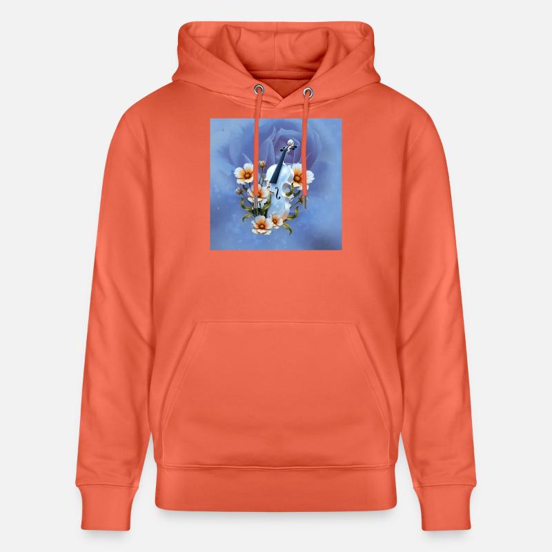 Violon Celeste à fleurs - Sweat à capuche bio CRUISER Stanley/Stella Unisexe - rouge clair