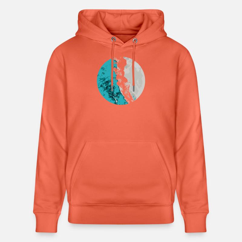 Split Earth Sarcelle d’hiver - Sweat à capuche bio CRUISER Stanley/Stella Unisexe - rouge clair