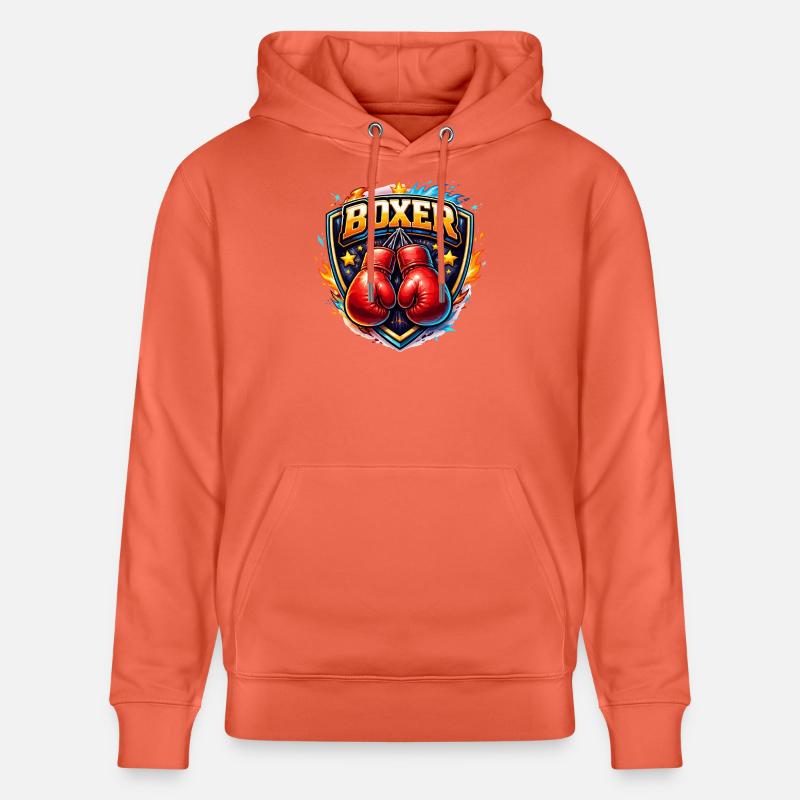 Logo de boxe combative avec gants - Sweat à capuche bio CRUISER Stanley/Stella Unisexe - rouge clair