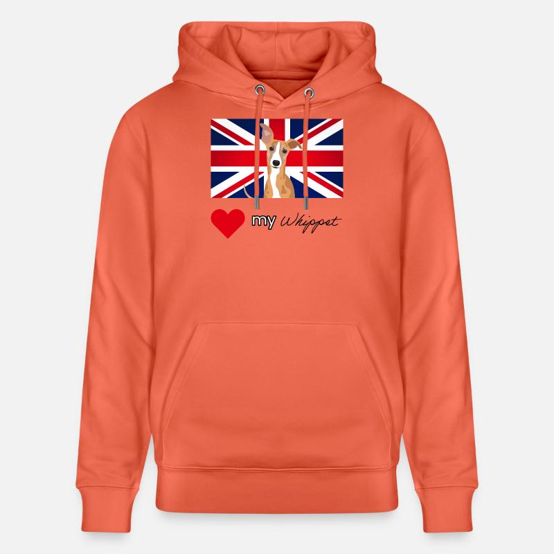 LUVMYWHIPPET (Schwarzer Text, Lebendig) - Stanley/Stella Unisex Bio-Hoodie CRUISER  - Hellrot