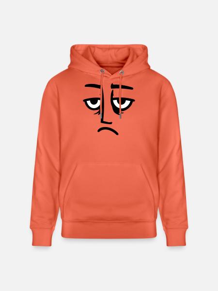 Grumpy sad disappointed face funny - Stanley/Stella CRUISER Unisex Organic Hoodie - light red