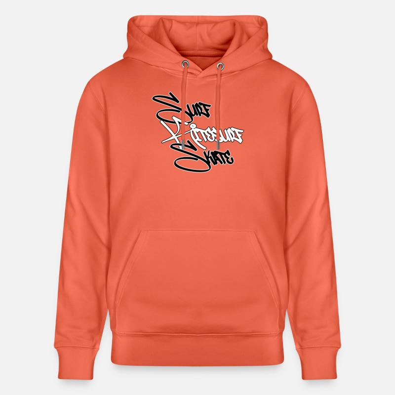 Graffiti Surf Script White - Stanley/Stella CRUISER Unisex Organic Hoodie - light red