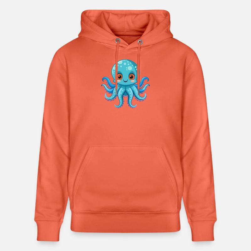 Une pieuvre mignonne - Sweat à capuche bio CRUISER Stanley/Stella Unisexe - rouge clair