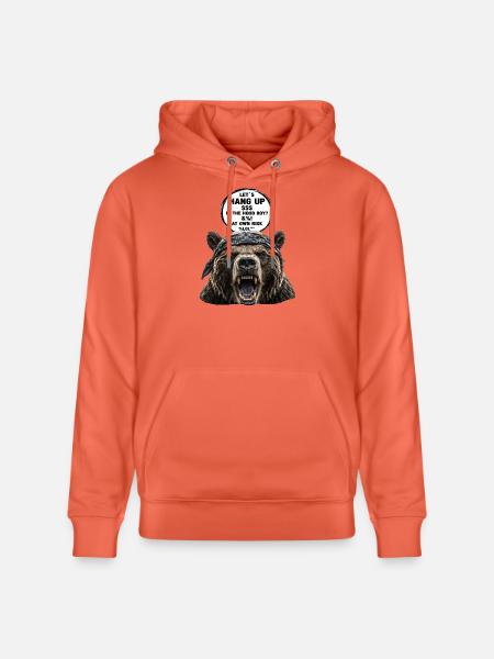 Bandana-Bär mit Spruchdruck - Stanley/Stella Unisex Bio-Hoodie CRUISER  - Hellrot