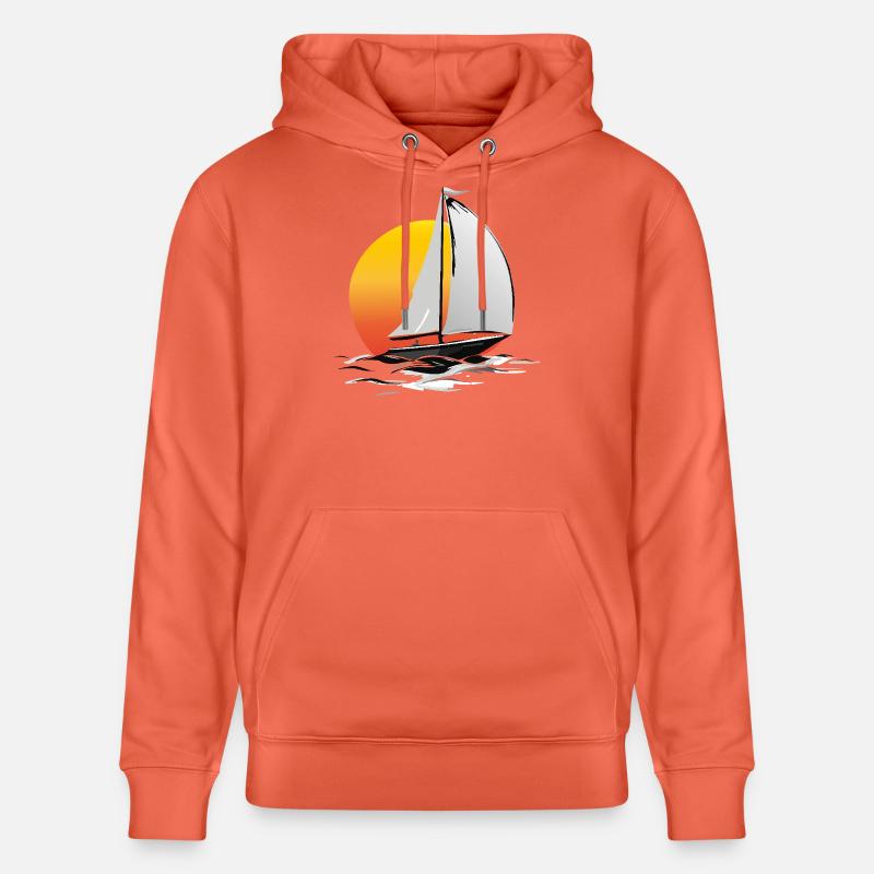 Marin avec soleil - Sweat à capuche bio CRUISER Stanley/Stella Unisexe - rouge clair
