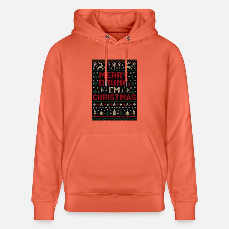 Joyeux ivrogne Je suis Noël - Sweat à capuche bio CRUISER Stanley/Stella Unisexe - rouge clair