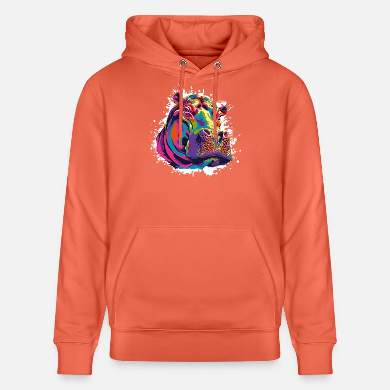 Nilpferd Kunst Comic - Stanley/Stella Unisex Bio-Hoodie CRUISER - Hellrot