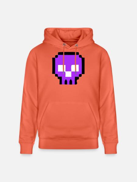 Pixel Skull Game Over - Stanley/Stella CRUISER Unisex Organic Hoodie - light red