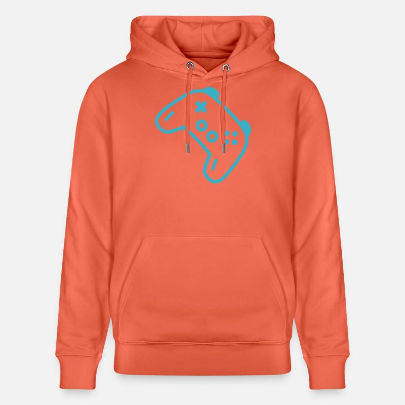 Silhouette de manette turquoise - Sweat à capuche bio CRUISER Stanley/Stella Unisexe - rouge clair